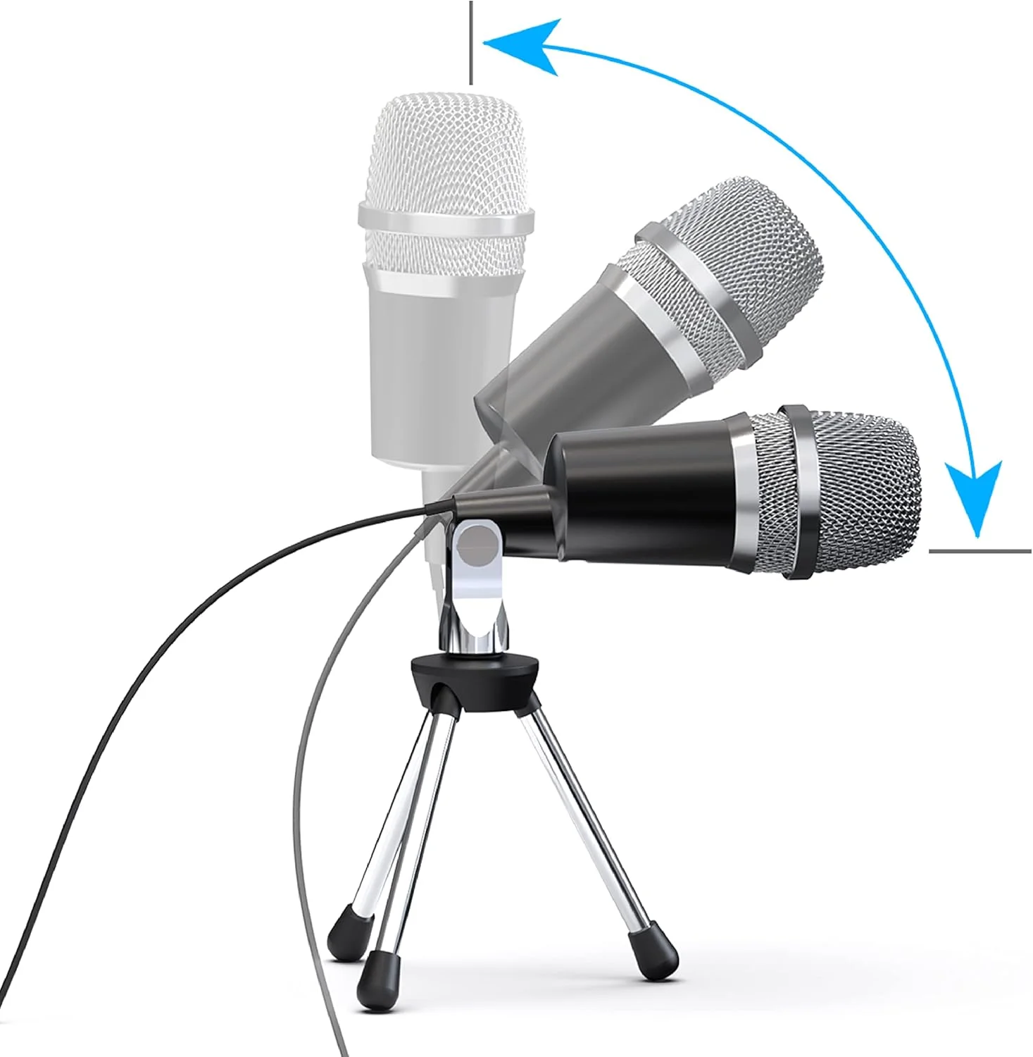 مجموعه تجهیزات پادکست Slide | میکروفون USB کندانسور، سه پایه کوچک و فیلتر پاپ بادگیر | میکروفون پادکست برای کامپیوتر لپ تاپ، دوربین فیلمبرداری، کامپیوتر گیمینگ و پخش زنده | میکروفون همه جهته