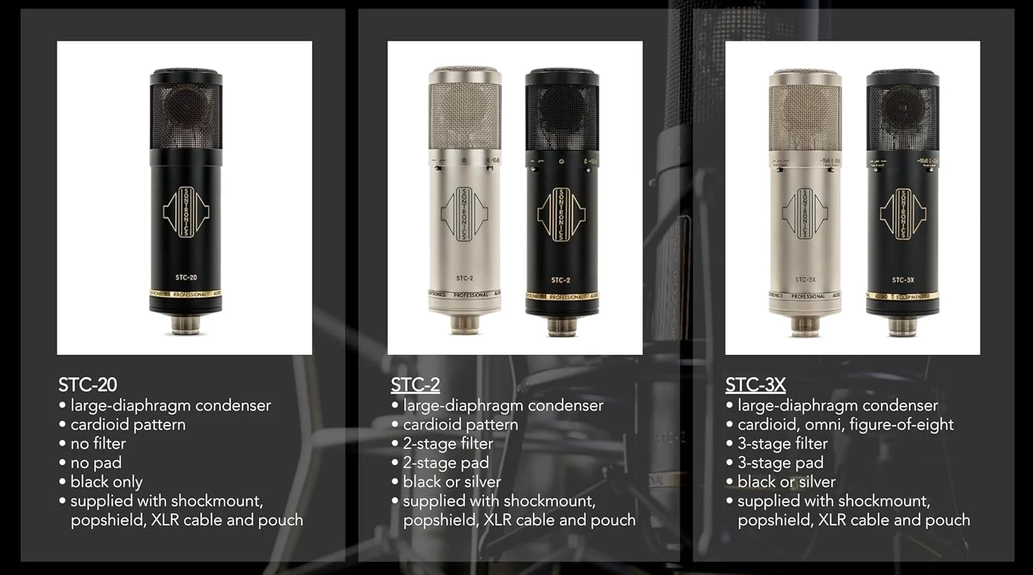 میکروفون کاندنسر دیافراگم بزرگ Sontronics STC-2 به همراه لوازم جانبی - مشکی میکروفون کاندنسر دیافراگم بزرگ Sontronics STC-2 به همراه لوازم جانبی - مشکی