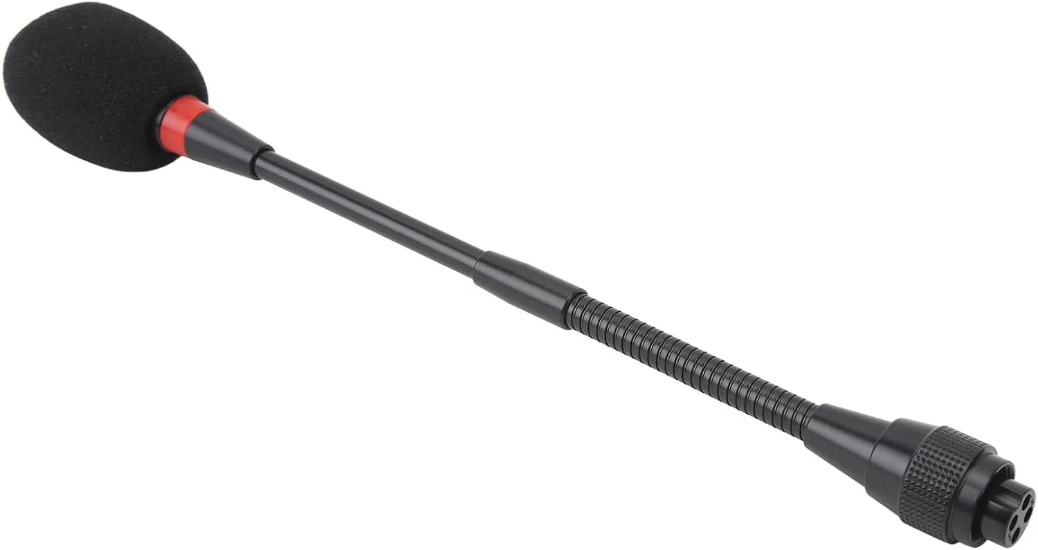 میکروفون گردن غازی SIXRUN، آلیاژ آلومینیوم، میکروفون تریبونی انعطاف پذیر، طول 25 سانتی متر، ایده آل برای اتاق های کنفرانس، سالن های سخنرانی