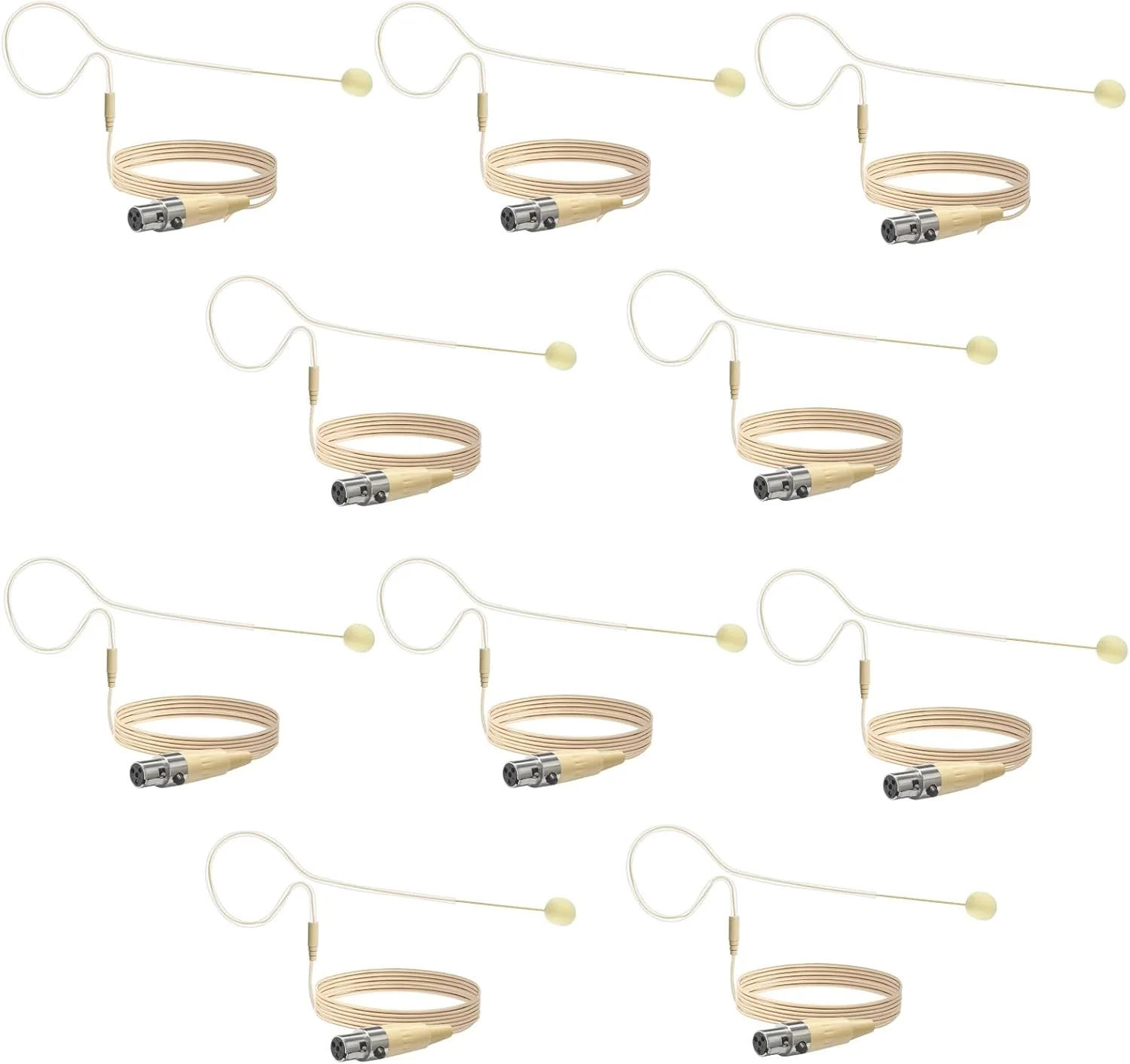 بسته 10 عددی میکروفون هدست تک گوشی با کانکتور 4 پین مینی XLR TA4F سازگار با میکروفون هدست