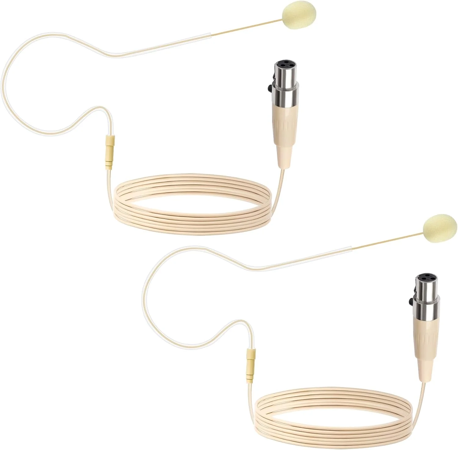 بسته 2 عددی میکروفون هدست تک گوشی با مینی XLR 3 پین TA3F، میکروفون کندانسور آویز گوشی