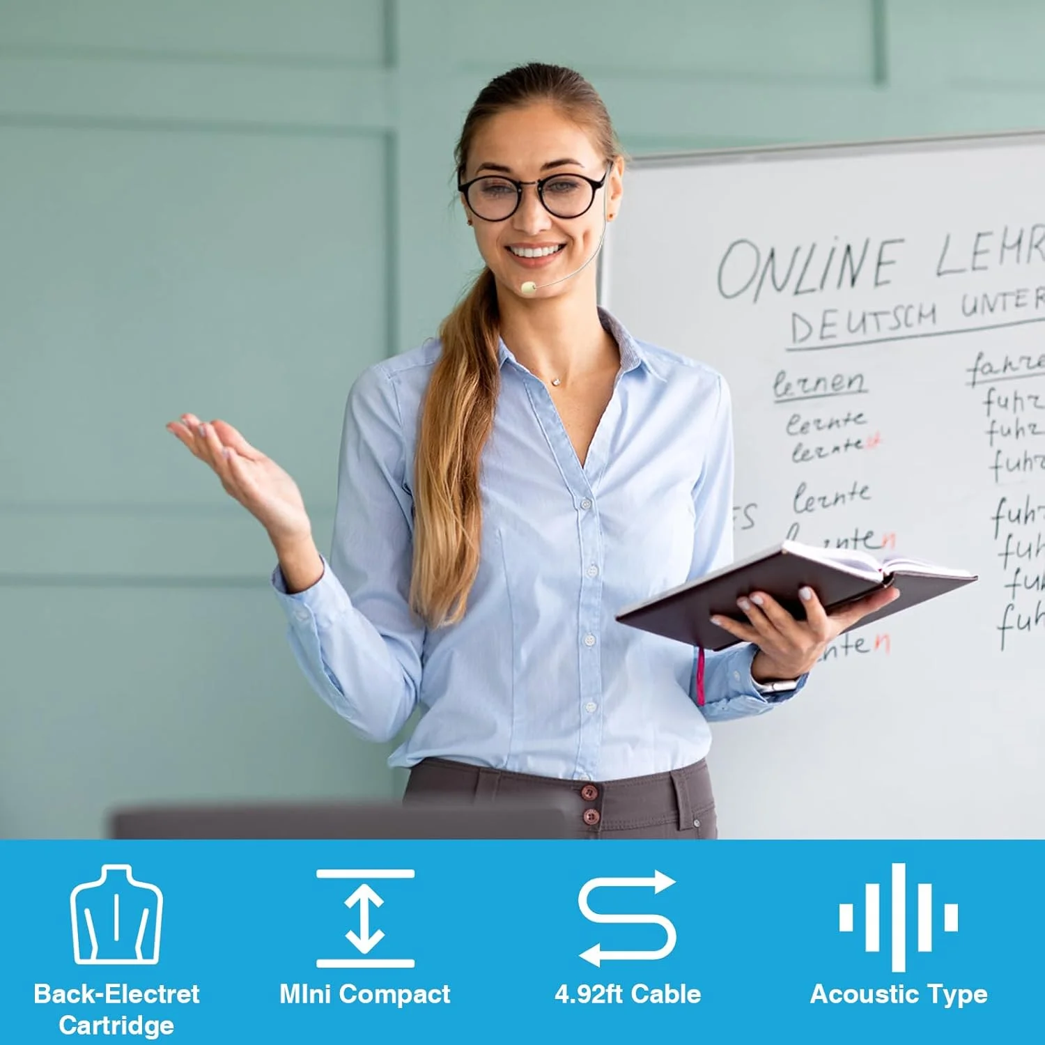 بسته 2 عددی میکروفون هدست تک گوشی با مینی XLR 3 پین TA3F، میکروفون کندانسور آویز گوشی