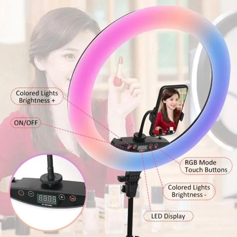 رینگ لایت KY-BK 448 RGB + سه پایه