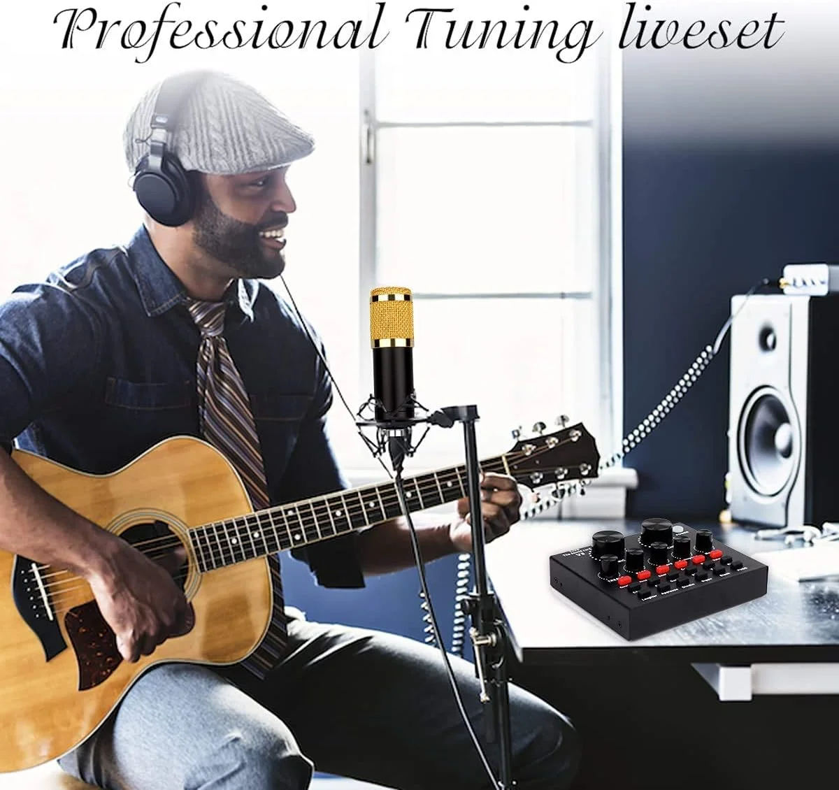 مجموعه میکروفون کاندنسر SGSG V8، کیت میکروفون کاندنسر BM-800، کارت صدای زنده، پایه بازوی میکروفون قابل تنظیم برای ضبط استودیویی و پخش