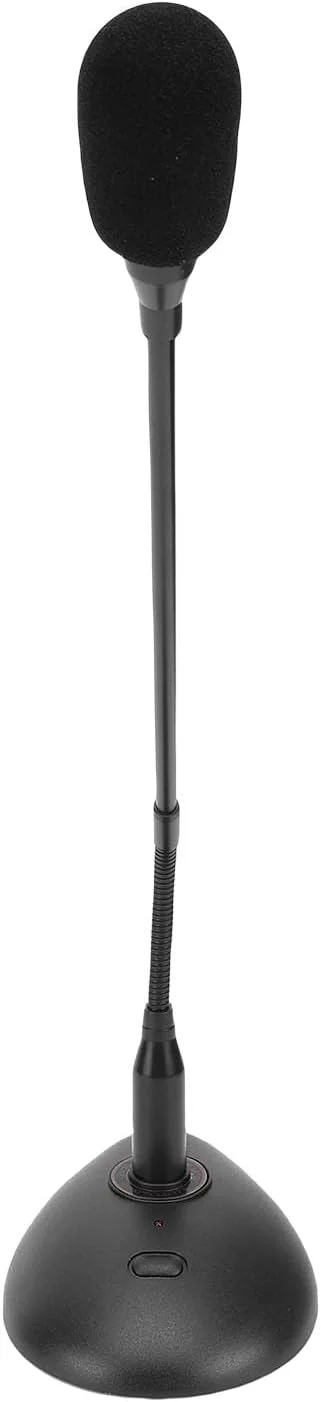 میکروفون کنفرانسی سیم دار گردن غازی انعطاف پذیر با میکروفون کندانسور کاردیوئید برای صدای واضح، پایه پایدار، مناسب برای جلسات ABS، فلز