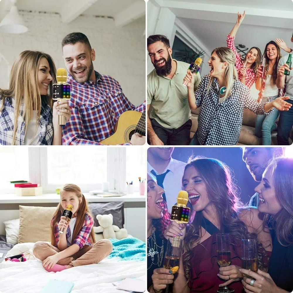 میکروفون کارائوکه بی سیم، میکروفون بی سیم کارائوکه تلفن همراه 106، میکروفون دستی برای آواز خواندن در هر زمان، میکروفون های کندانسور