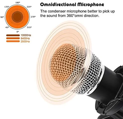میکروفون کاندنسر ضبط صدا موبایل میکروفون برای کامپیوتر و لپ تاپ با نگهدارنده میکروفون برای اندروید با پورت 3.5 میلی متری میکروفون کاندنسر ضبط صدا موبایل میکروفون برای کامپیوتر و لپ تاپ با نگهدارنده میکروفون برای اندروید با پورت 3.5 میلی متری