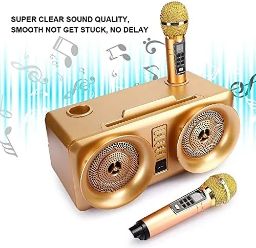 سیستم صوتی قابل حمل خانوادگی با دو میکروفون بی سیم و بلندگوی استریو 30 واتی بلوتوث (رنگ: زرد)