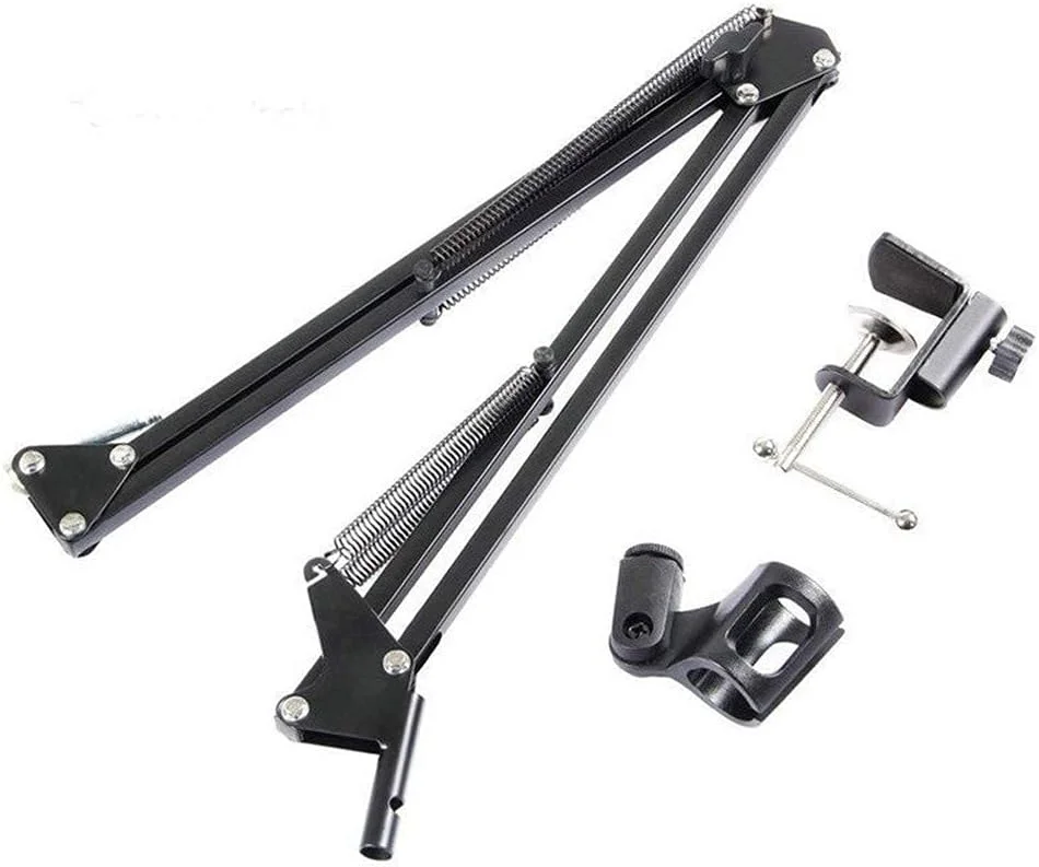 کیت میکروفون کاندنسر استودیویی با بازوی قیچی آویز و کارت صدا، مجموعه تجهیزات ضبط