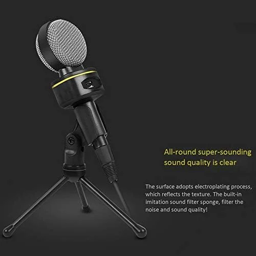 میکروفون ضبط کاندنسر با پایه میکروفون برای کامپیوتر، موبایل، خوانندگی زنده، بار، کارائوکه، لپ تاپ میکروفون ضبط کاندنسر با پایه میکروفون برای کامپیوتر، موبایل، خوانندگی زنده، بار، کارائوکه، لپ تاپ