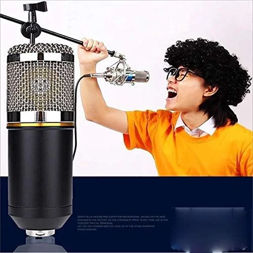 میکروفون کاندنسر حرفه ای کاردیوئید استودیویی ضبط صدا وکال میکروفون کارائوکه KTV به همراه لرزه گیر