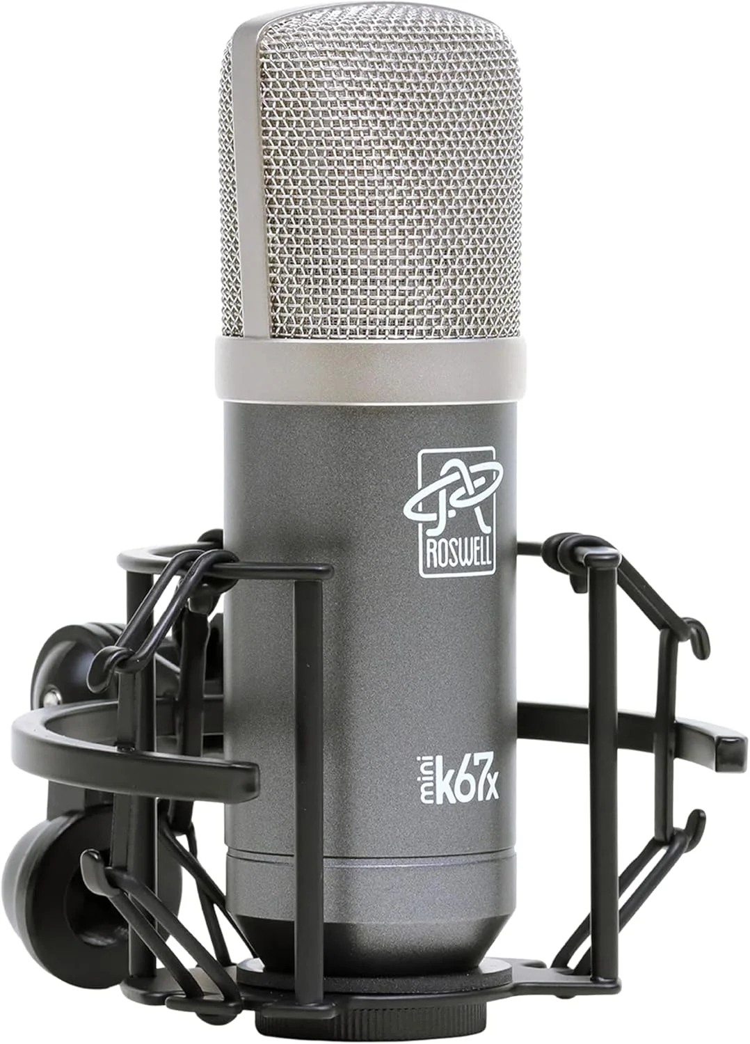 میکروفون استودیویی حرفه ای کاندنسر با دیافراگم بزرگ 34 میلی متری Roswell Pro Audio Mini K67x با مدار وینتیج، ترانسفورماتور خروجی سفارشی و اشباع هارمونیک برای پادکست، وکال، گیتار - 1U