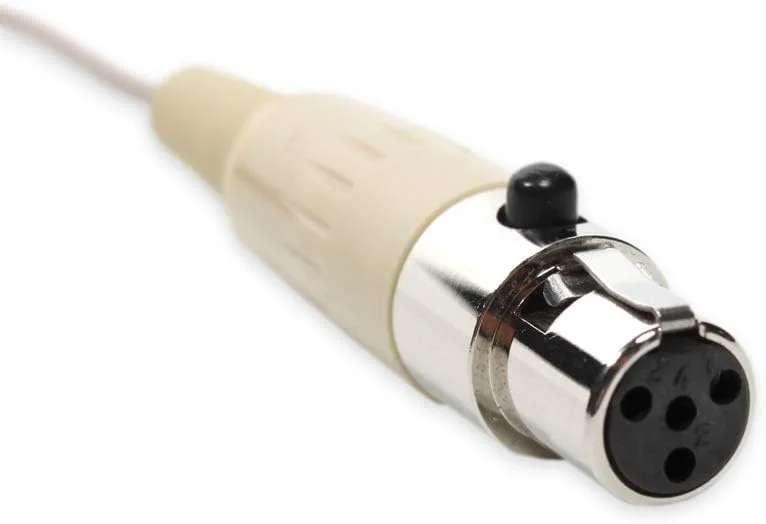 میکروفون جایگزین حرفه ای مینیاتوری گوشی/هدست برای فرستنده کمری Shure PGX1، کندانسور همه جهته، اتصال دهنده مینی XLR چهار پین ta4f، رنگ برنزه