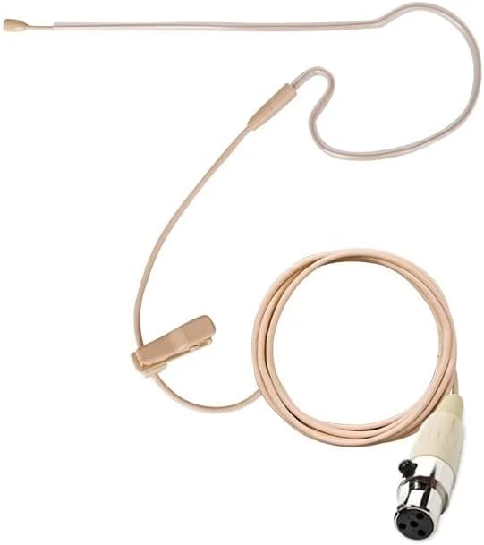 میکروفون جایگزین حرفه ای مینیاتوری هدست گوشی برای سیستم میکروفون بی سیم Shure BLX14R/MX53، کندانسور همه جهته، اتصال دهنده مینی XLR با 4 پین ta4f، رنگ برنزه