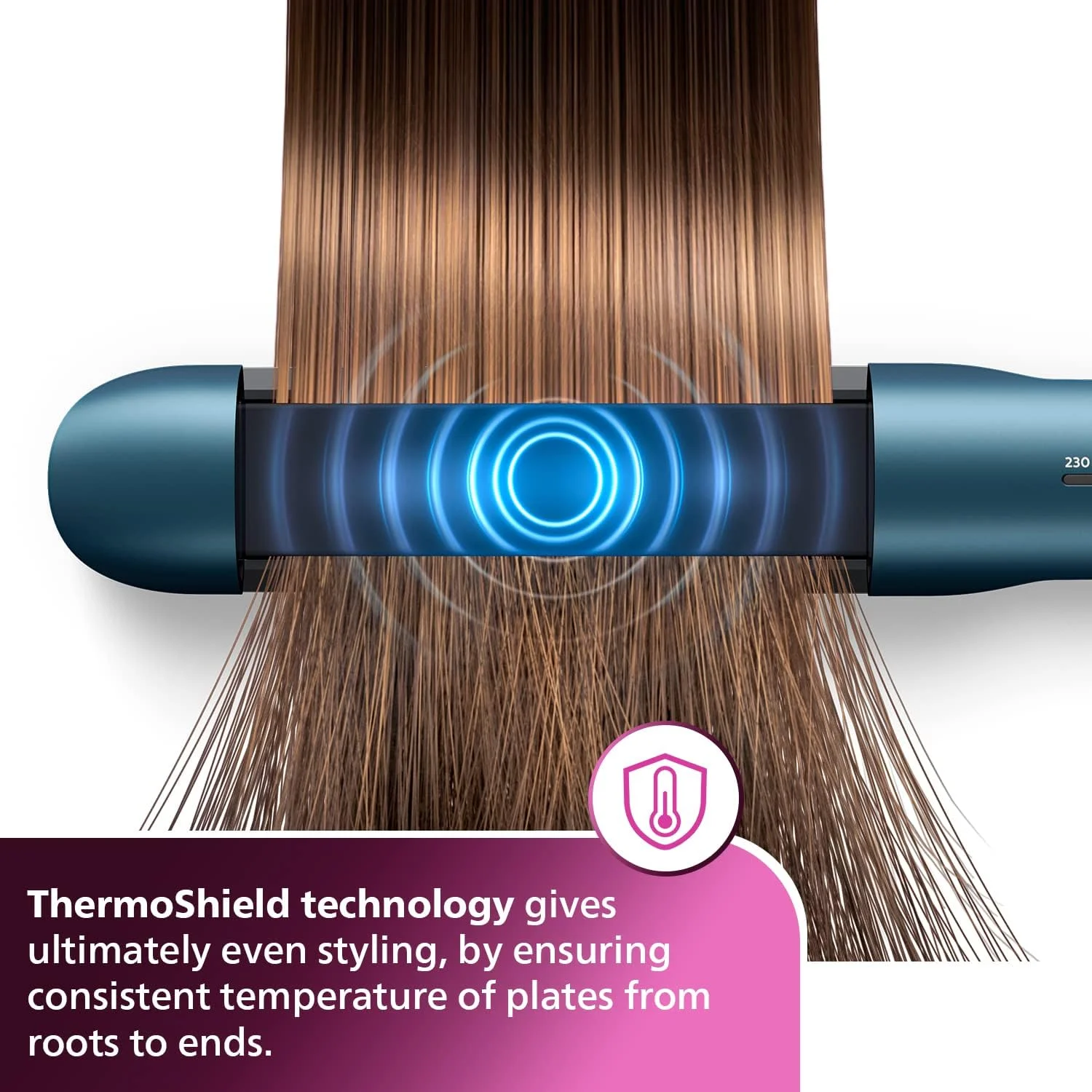 صاف کننده مو فیلیپس مدل BHS732/10، مراقبت یونی با مواد معدنی برای کاهش آسیب اشعه ماوراء بنفش، فناوری ترموشیلد، صفحات آغشته به روغن آرگان، مراقبت یونی برای موهای صاف، درخشان و بدون وز (مدل جدید)