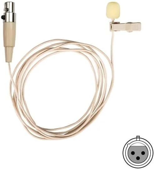 میکروفون یقه‌ای مینیاتوری جایگزین برای فرستنده کمری دیجیتال AKG DPT 700، کندانسور، چند جهته، اتصال مینی XLR 3 پین، رنگ برنزه