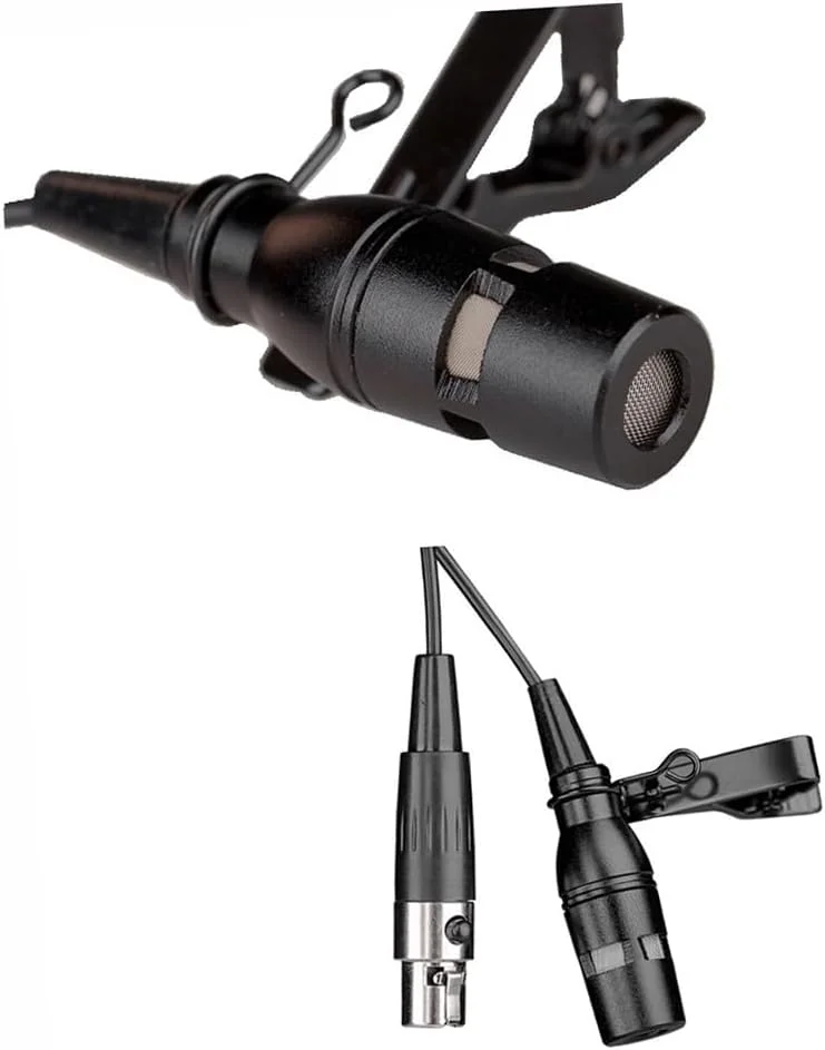 میکروفون یقه ای جایگزین برای فرستنده دیجیتال کمری Shure ULXD1، میکروفون گیره ای یک جهته کندانسور، مینی 4 پین ta4f XIR، مشکی