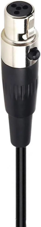 میکروفون یقه ای جایگزین برای فرستنده بی سیم Shure QLXD1، میکروفون گیره ای کندانسور یک جهته، ta4f مینی 4 پین XIR، مشکی