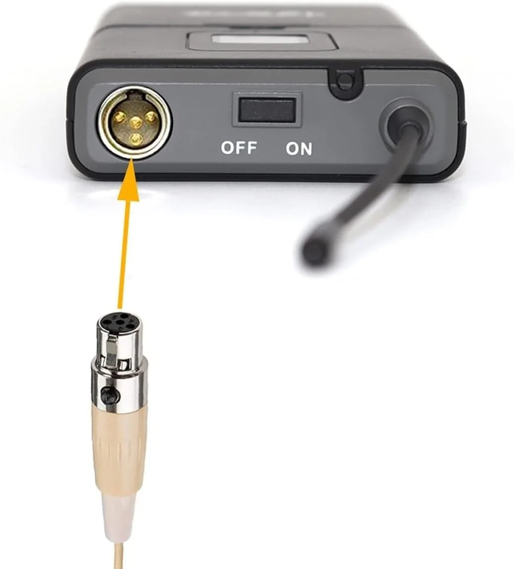 میکروفون جایگزین هدست گوشی برای فرستنده کمری Shure SLX1، کندانسور، همه جهته، مینی کانکتور 4 پین XLR، بژ