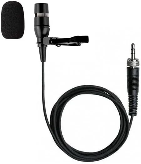 میکروفون یقه ای مینی جایگزین برای فرستنده های بدنه ای سنهایزر SK-XSW، کندانسور کاردیوئید، مشکی 3.5 میلی متری (1/8 اینچ) TRS