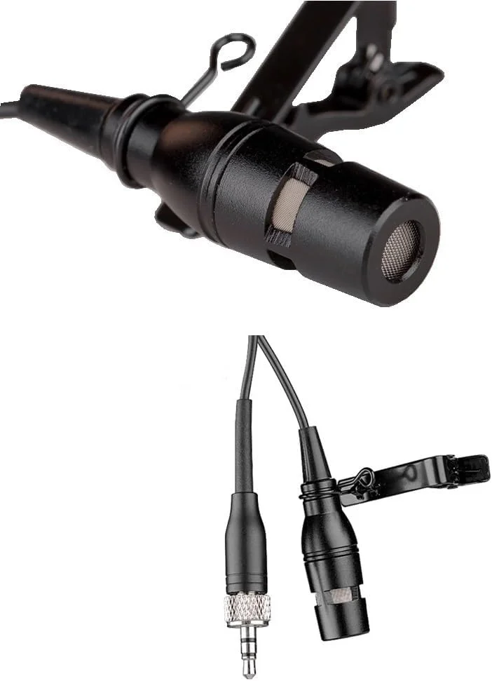 میکروفون یقه ای جایگزین برای فرستنده های کمری سنهایزر SK100، SK300، SK500، سری EW و G2، کندانسور کاردیوئید، مشکی 3.5 میلی متر