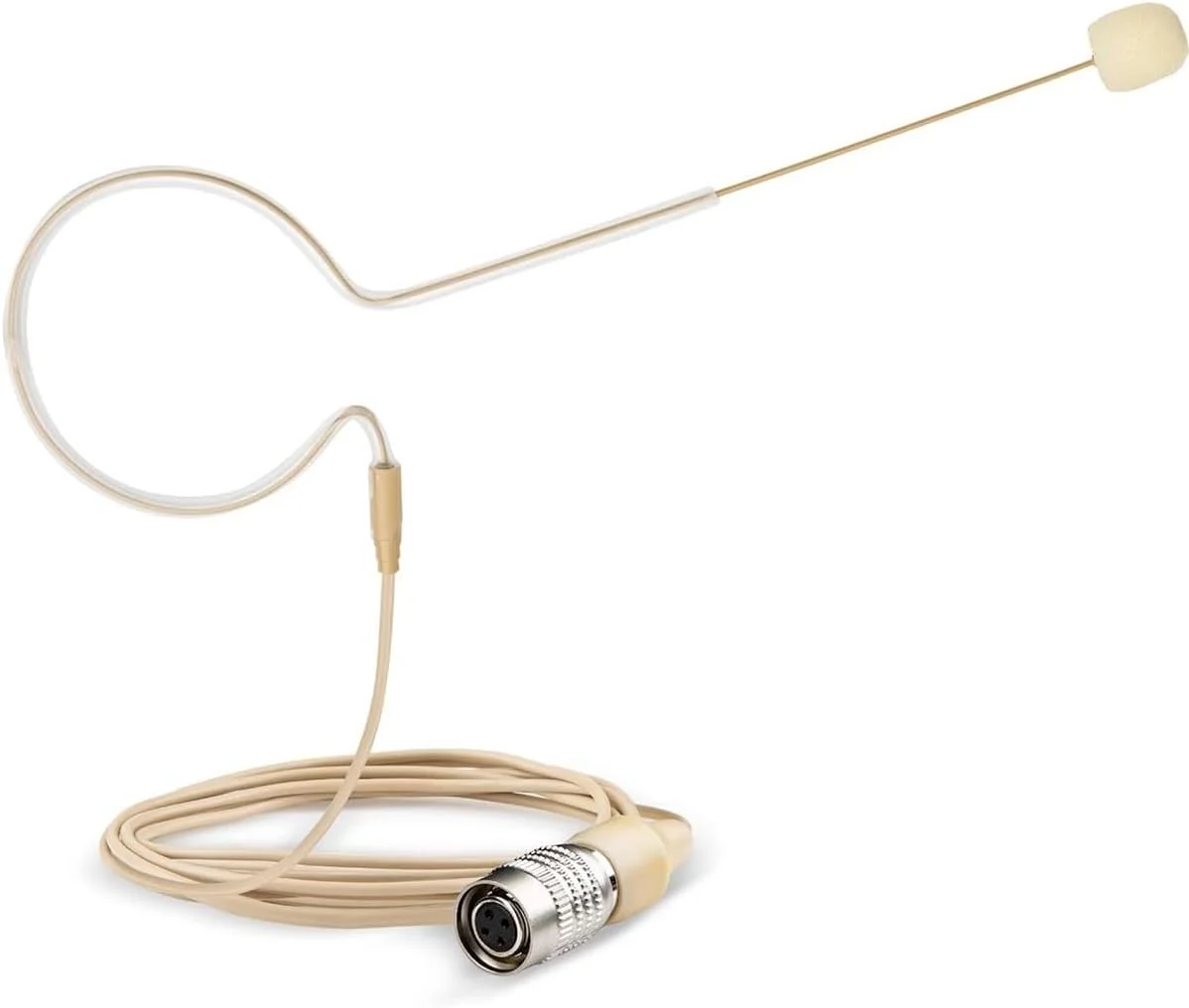 میکروفون جایگزین هدست گوشی برای فرستنده کمری Audio-Technica ATW-T1001، کندانسور، همه جهته، اتصال مادگی 4 پین Hirose (HRS)، رنگ برنزه