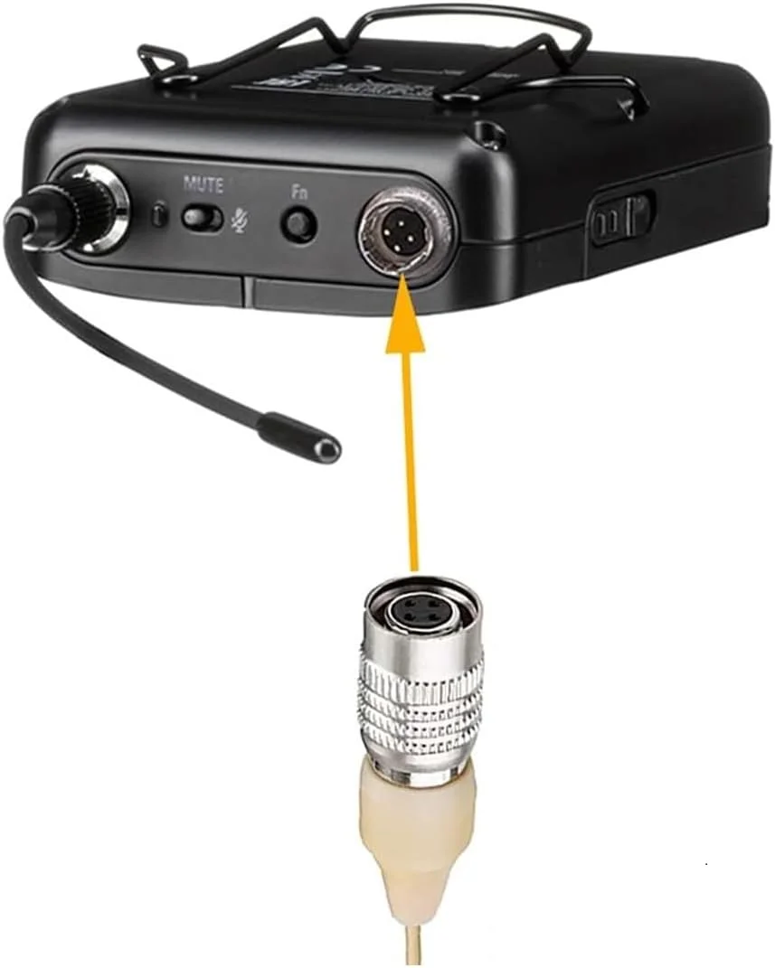 میکروفون جایگزین هدست گوشی برای فرستنده Audio-Technica ATW-T51، کندانسور، همه جهته، کانکتور ماده 4 پین Hirose (HRS)، رنگ برنزه