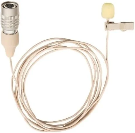 میکروفون یقه‌ای جایگزین برای فرستنده کمری بی‌سیم Audio-Technica ATW-T1001، کندانسور، همه جهته، کانکتور مادگی 4 پین Hirose (HRS)، رنگ بژ