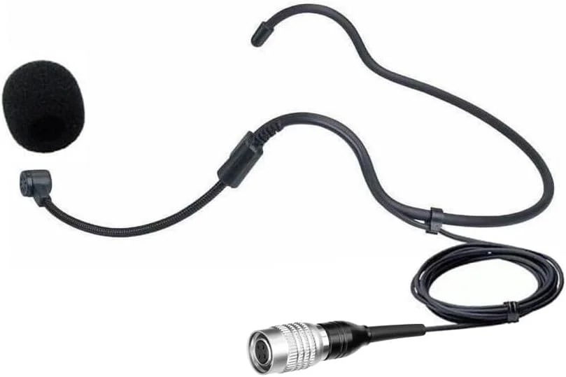 میکروفون هدست جایگزین برای فرستنده کمری Audio-Technica ATW-T210a، کانکتور مادگی 4 پین Hirose (HRS)، کندانسور کاردیوئید، مشکی