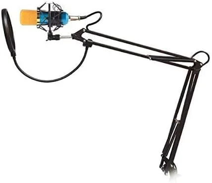 میکروفون استودیویی کاندنسر ضبط صدا BM700 به همراه محافظ باد، پاپ فیلتر، پایه تاشو و نگهدارنده مناسب برای خوانندگی