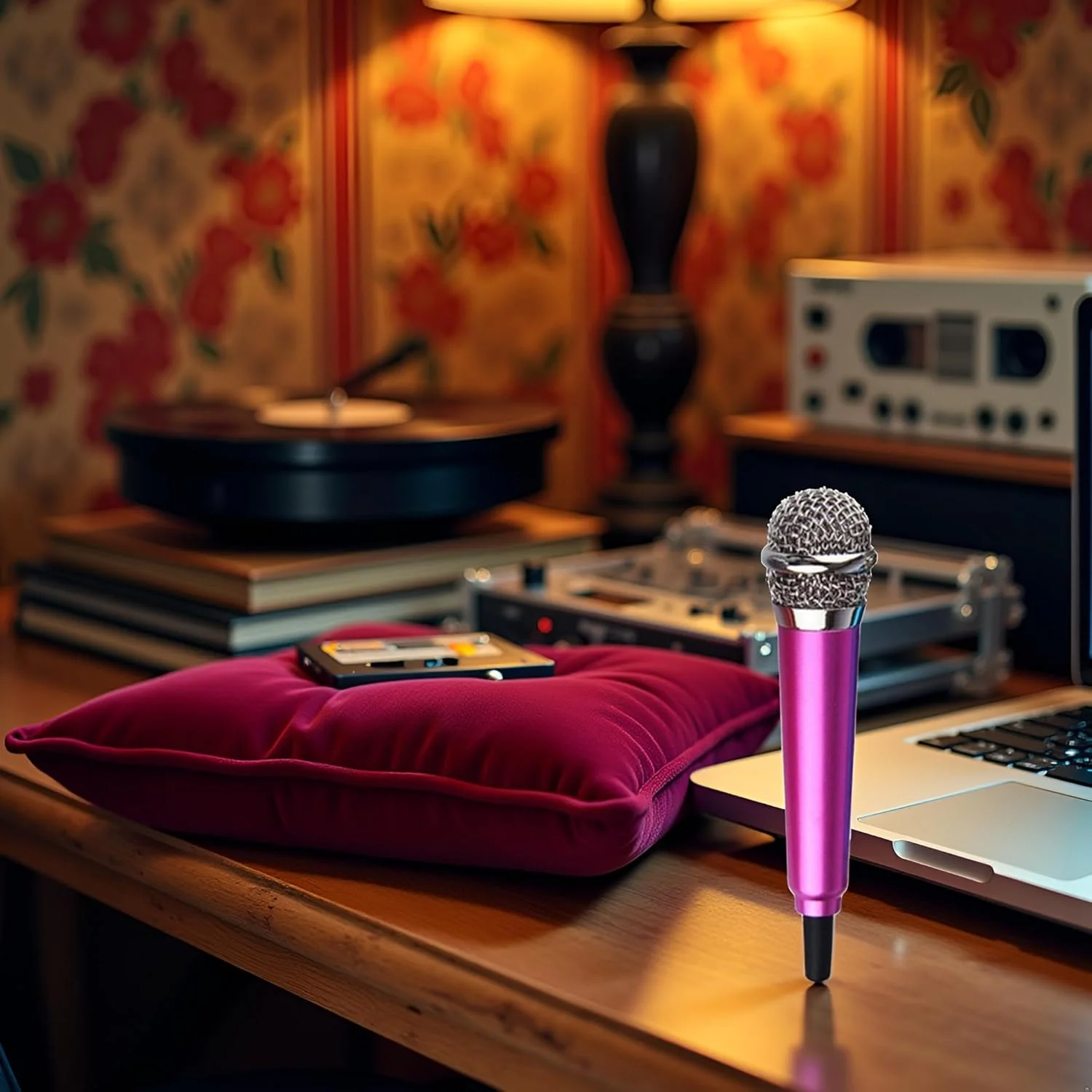 میکروفون آواز خواندن مینیاتوری رز قرمز 3.5 میلی متری با پایه، مناسب برای موبایل، لپ تاپ و نوت بوک میکروفون آواز خواندن مینیاتوری رز قرمز 3.5 میلی متری با پایه، مناسب برای موبایل، لپ تاپ و نوت بوک