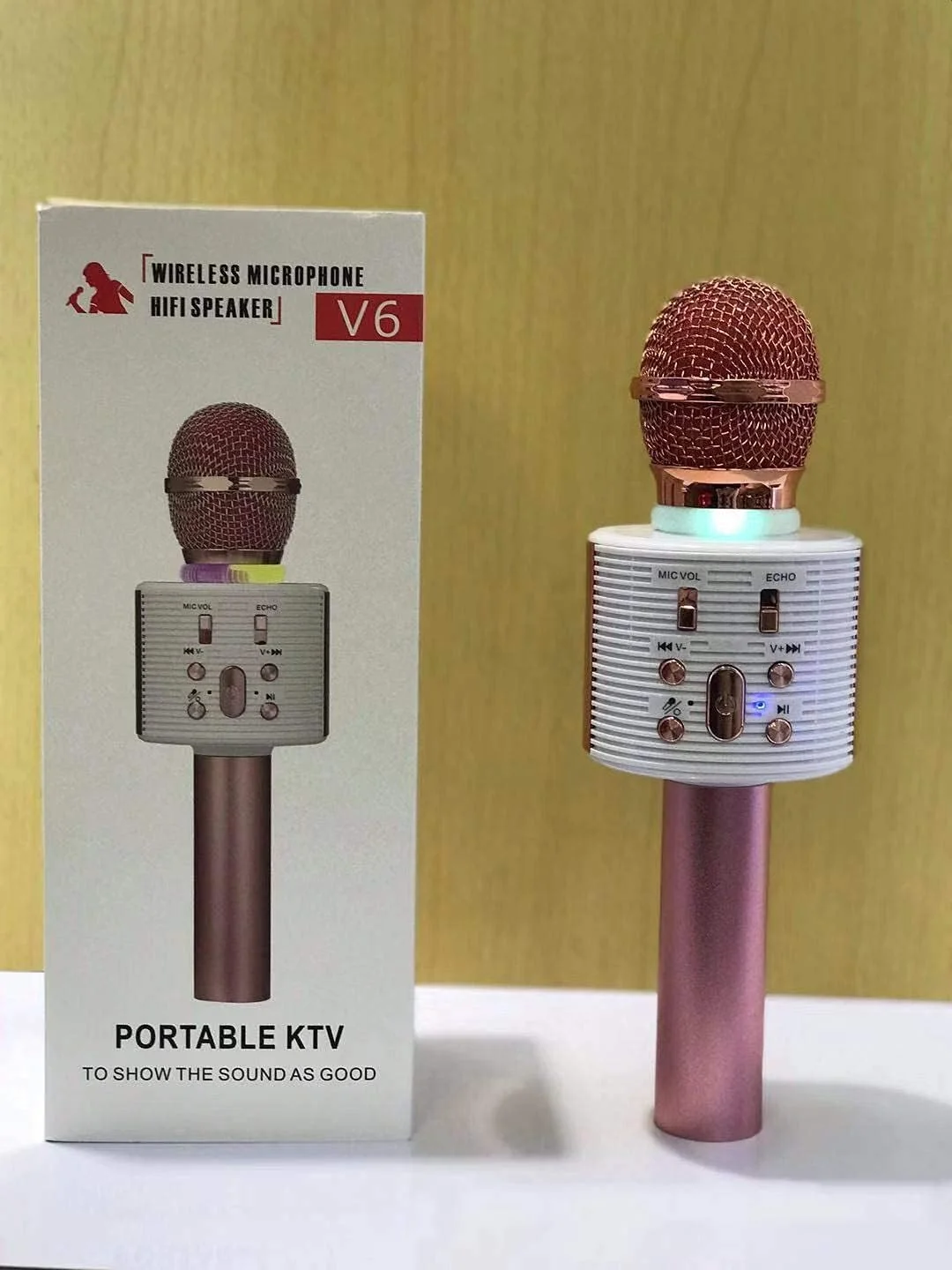 میکروفون بی سیم، اسپیکر قابل حمل کارائوکه بلوتوث با قابلیت حذف صدای اصلی