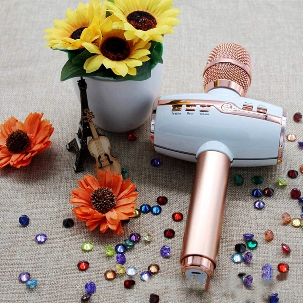 میکروفون بلوتوث بیسیم، میکروفون دستی قابل حمل، اسپیکر پخش کارائوکه برای مهمانی در فضای باز و استفاده در منزل میکروفون بلوتوث بیسیم، میکروفون دستی قابل حمل، اسپیکر پخش کارائوکه برای مهمانی در فضای باز و استفاده در منزل