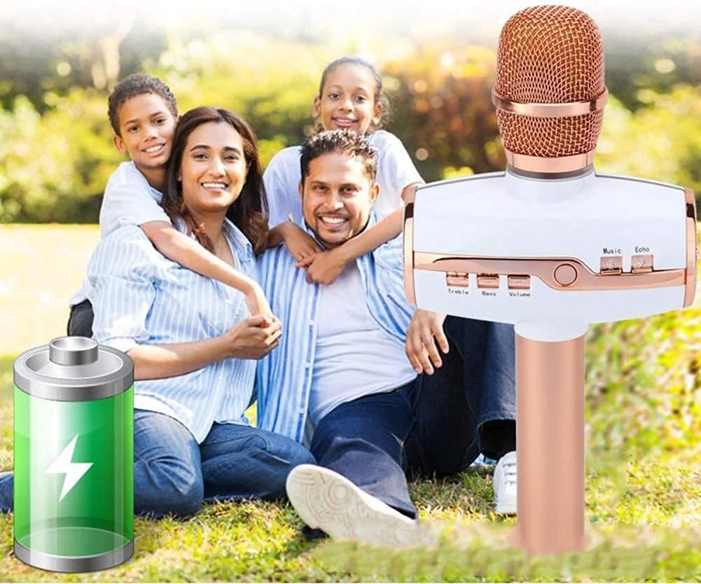 میکروفون بلوتوث بیسیم، میکروفون دستی قابل حمل، اسپیکر پخش کارائوکه برای مهمانی در فضای باز و استفاده در منزل میکروفون بلوتوث بیسیم، میکروفون دستی قابل حمل، اسپیکر پخش کارائوکه برای مهمانی در فضای باز و استفاده در منزل