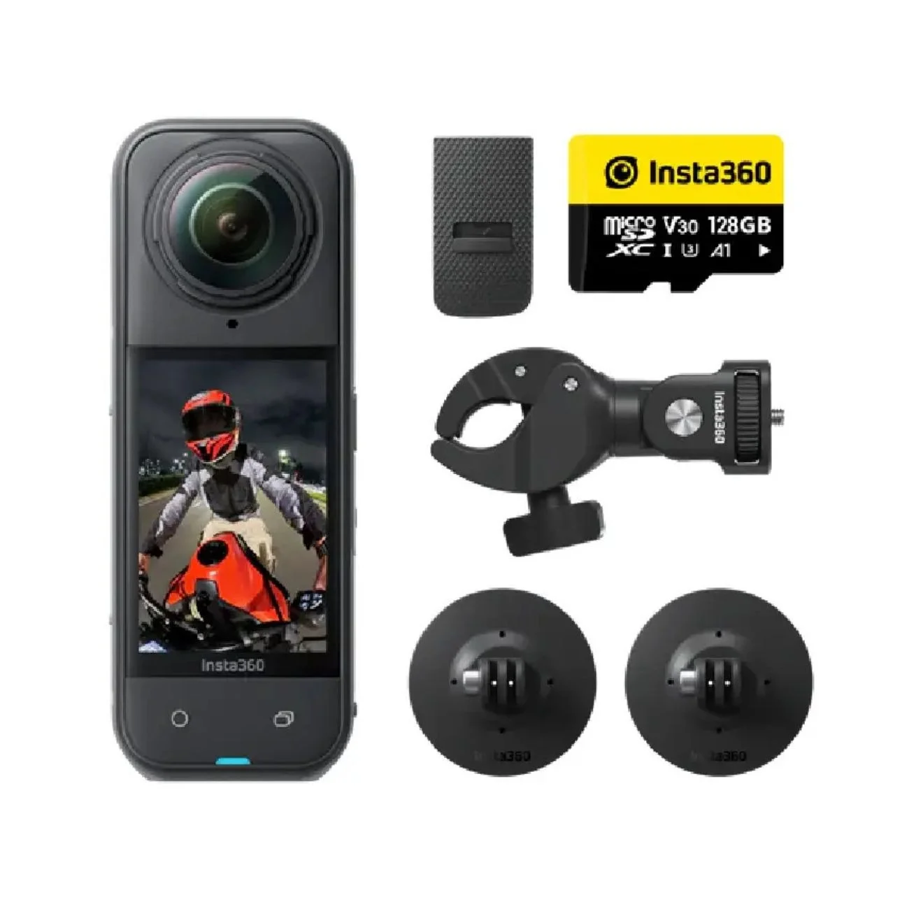 پکیج کامل موتورسواری دوربین 360 درجه Insta360 X5 پکیج کامل موتورسواری دوربین 360 درجه Insta360 X5