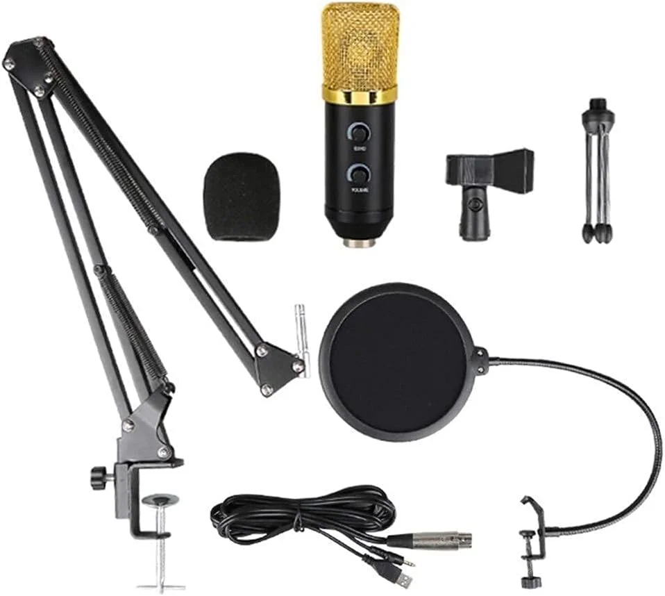 کیت میکروفون معلق USB اکو، میکروفون کاندنسر مناسب ضبط حرفه ای با کیفیت صدای HD