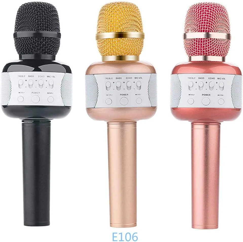 میکروفون بلوتوث بی سیم، میکروفون کارائوکه با کاربری آسان با چراغ های چشمک زن رنگارنگ USB، حذف صدای اصلی با یک کلید میکروفون بلوتوث بی سیم، میکروفون کارائوکه با کاربری آسان با چراغ های چشمک زن رنگارنگ USB، حذف صدای اصلی با یک کلید