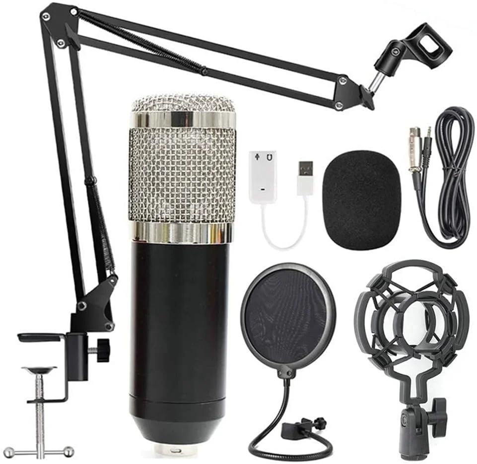 کیت میکروفون استودیویی BM800 مناسب برای پخش زنده و ضبط صدا