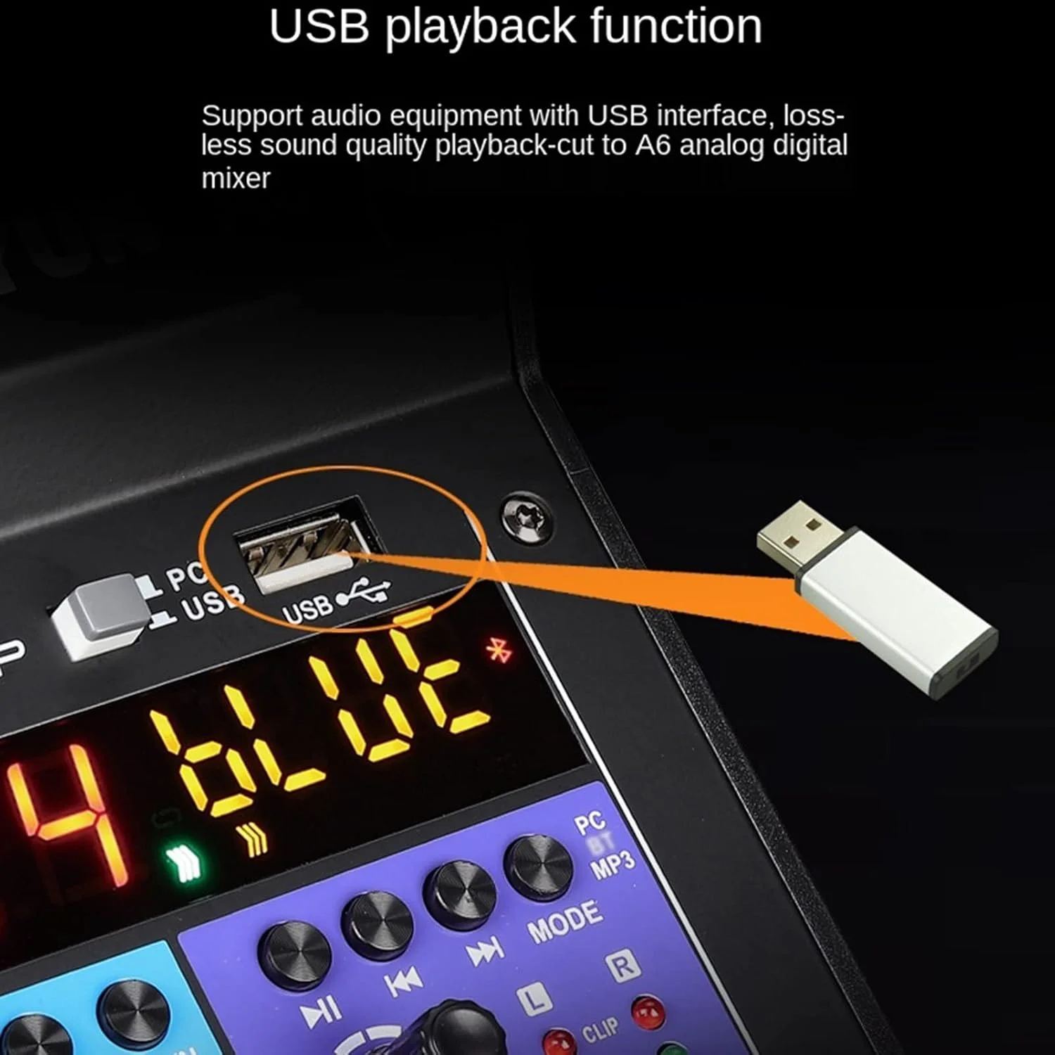 میکسر صدای 6 کاناله حرفه ای قابل حمل DJ کنسول ترکیب صدا ورودی کامپیوتر مدل برق 48 ولت برای ضبط استیج گروه خانگی