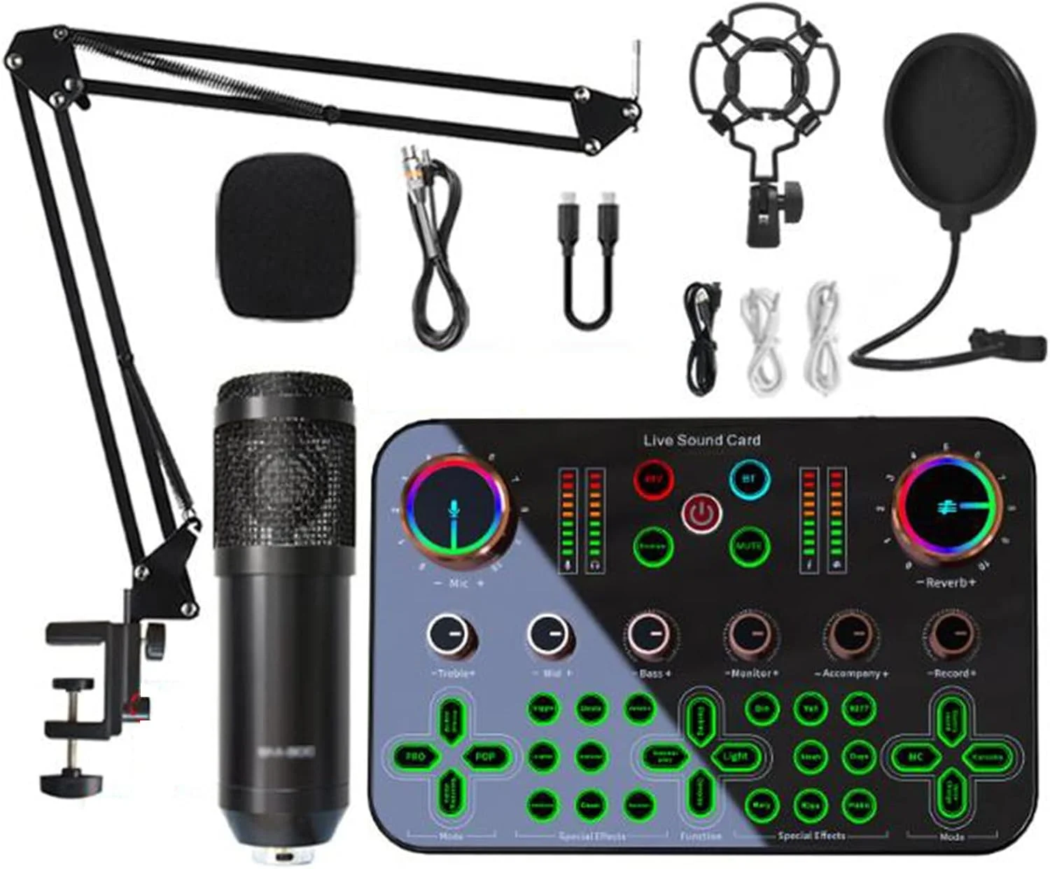 میکسر صوتی حرفه ای DJ16 کارت صدا 48 ولت میکروفون کاندنسر دیافراگم بزرگ تغییر صدا، مناسب برای دی جی، میکروفون کاندنسر، کارائوکه آنلاین