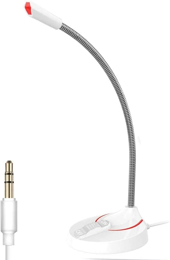 میکروفون کامپیوتر، میکروفون کاندنسر استودیویی حرفه ای با جک 3.5 میلی متری برای پادکست، ضبط صدا، چت آنلاین برای لپ تاپ
