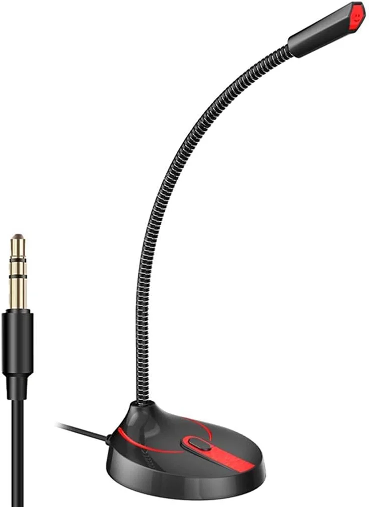 میکروفون کامپیوتر، میکروفون کاندنسر استودیویی حرفه ای با جک 3.5 میلی متری برای پادکست، ضبط صدا، چت آنلاین برای لپ تاپ