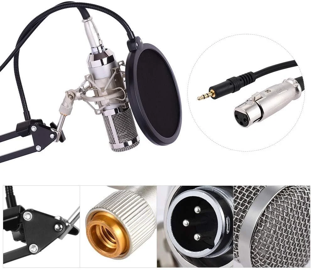 میکروفون استودیویی حرفه ای برای ضبط و پخش صدا به همراه کیت کامل