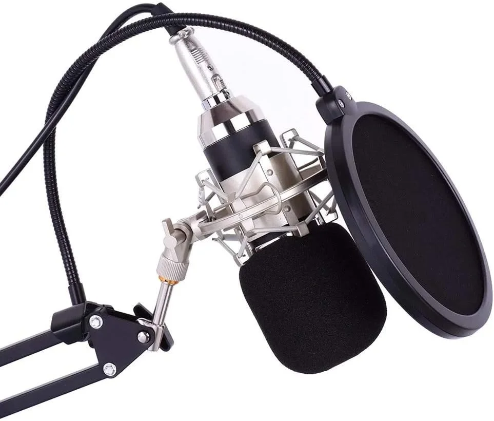 میکروفون استودیویی حرفه‌ای برای ضبط و پخش صدا به همراه کیت کامل