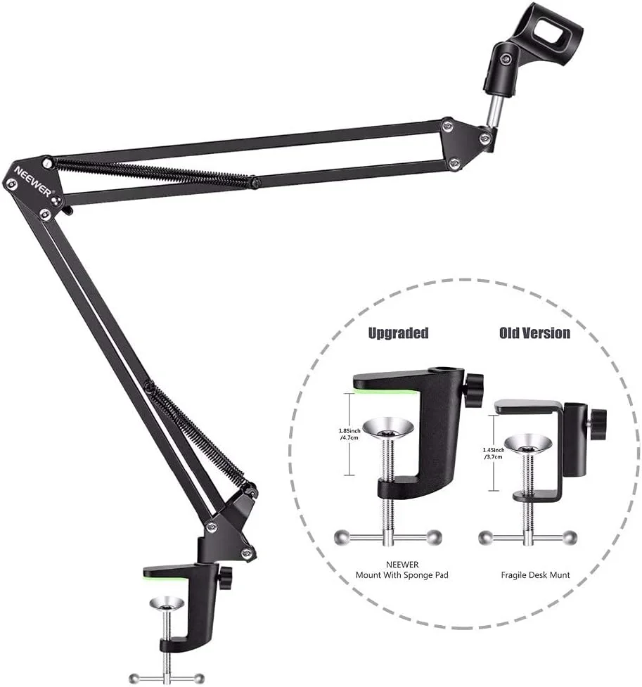 کیت میکروفون کاندنسر استودیویی حرفه ای برای ضبط صدا با پایه میکروفون و لرزه گیر کیت میکروفون کاندنسر استودیویی حرفه ای برای ضبط صدا با پایه میکروفون و لرزه گیر