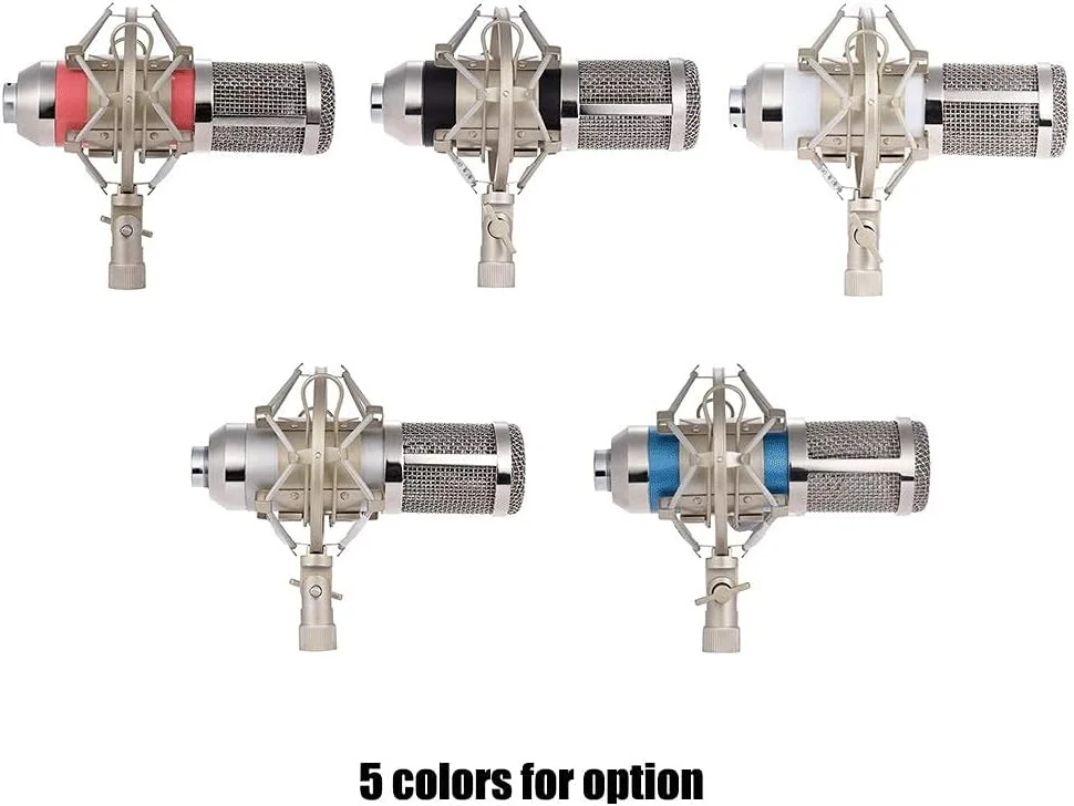 میکروفون کاندنسر استودیویی حرفه ای برای ضبط صدا 3.5 میلی متری، با لرزه گیر، بازوی قیچی نگهدارنده