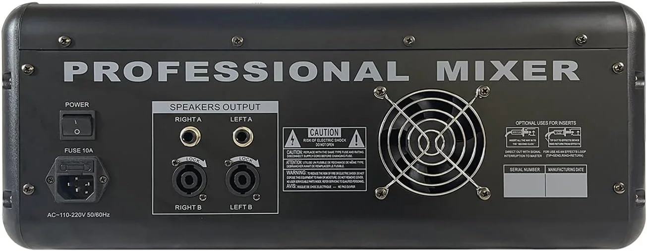 میکسر صدا حرفه ای 8 کاناله با میکسر آمپلی فایر قدرت 600W*2 مناسب برای استیج، مهمانی، استودیو ضبط، کیفیت صدا