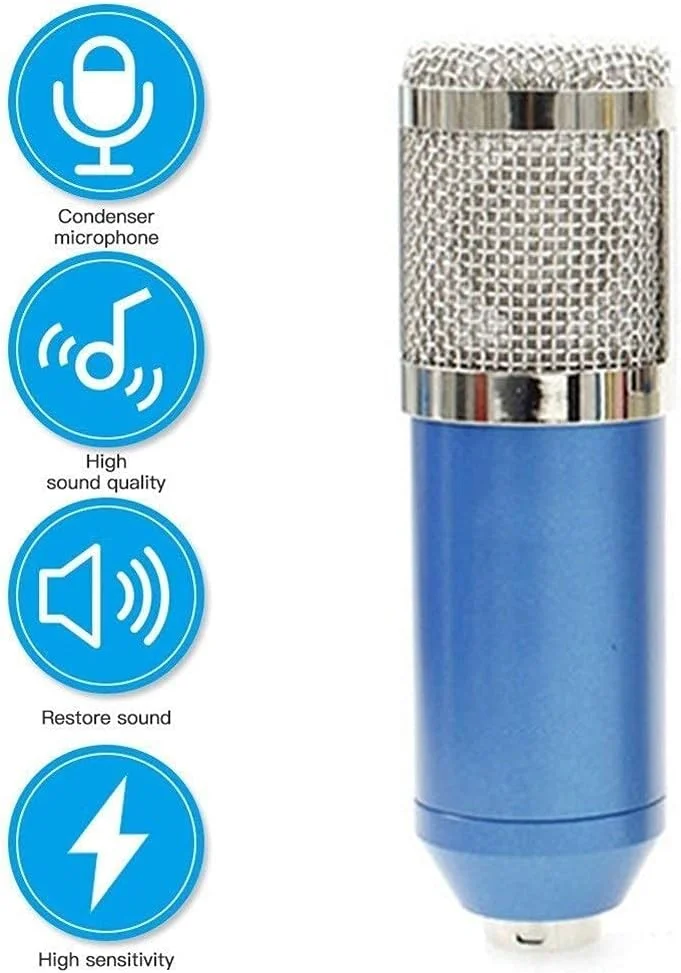 کیت کارت صدای زنده چند منظوره + میکروفون کندانسور ضبط انتقال با پایه