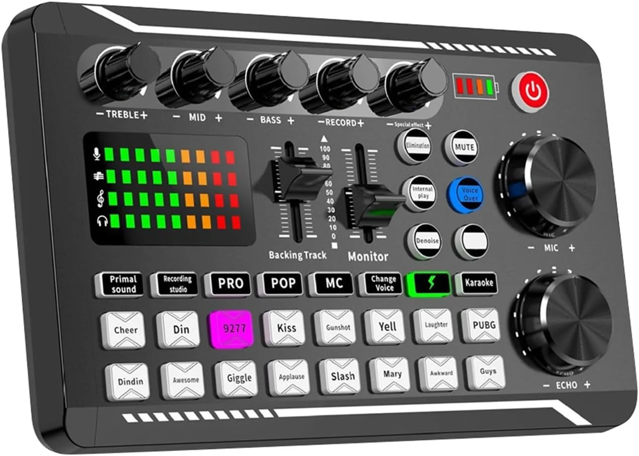 کیت کارت صدا چند منظوره تنظیم صدا میکروفون میکسر کیت میکسر ضبط صدا تقویت کننده کنسول میکس صدا برای راه اندازی استودیو کامپیوتر تلفن