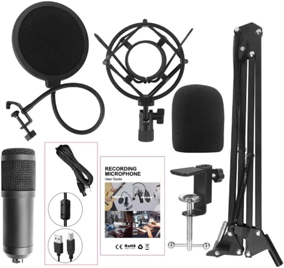 میکروفون کامپیوتر USB با پایه سه پایه و قابلیت اتصال آسان